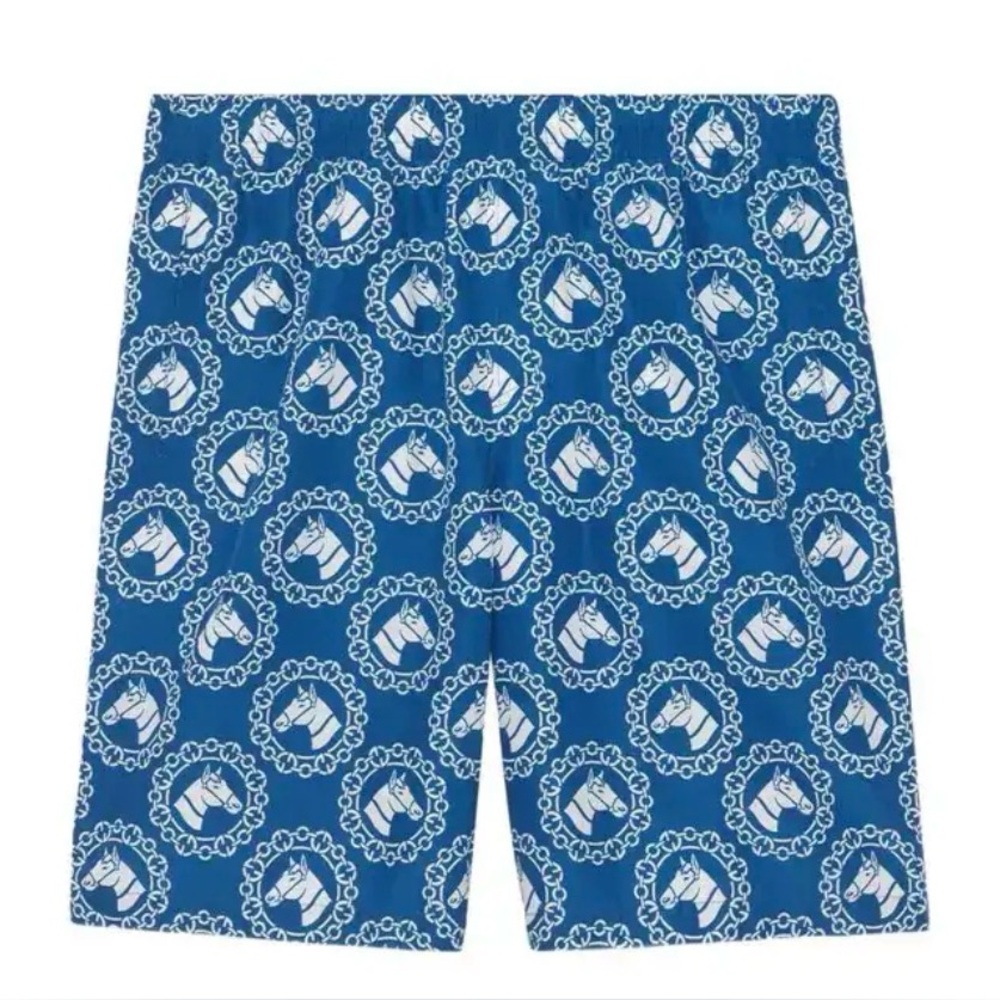 Gucci Men’s Equestrian Print Swim Trunks